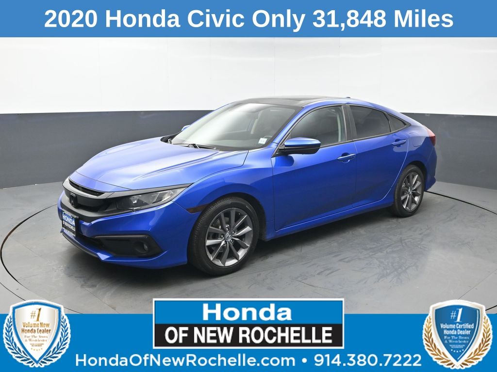 Aegean Blue Metallic 2020 Honda Civic Sedan Front-Wheel Drive Continuously Variable Transmission