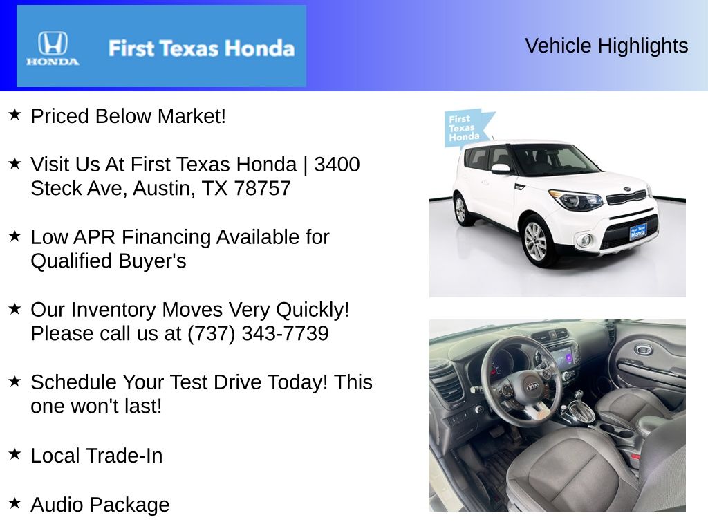 Used Car 2019 Kia Soul  Plus For Sale Under $20,000 In Austin, Texas
