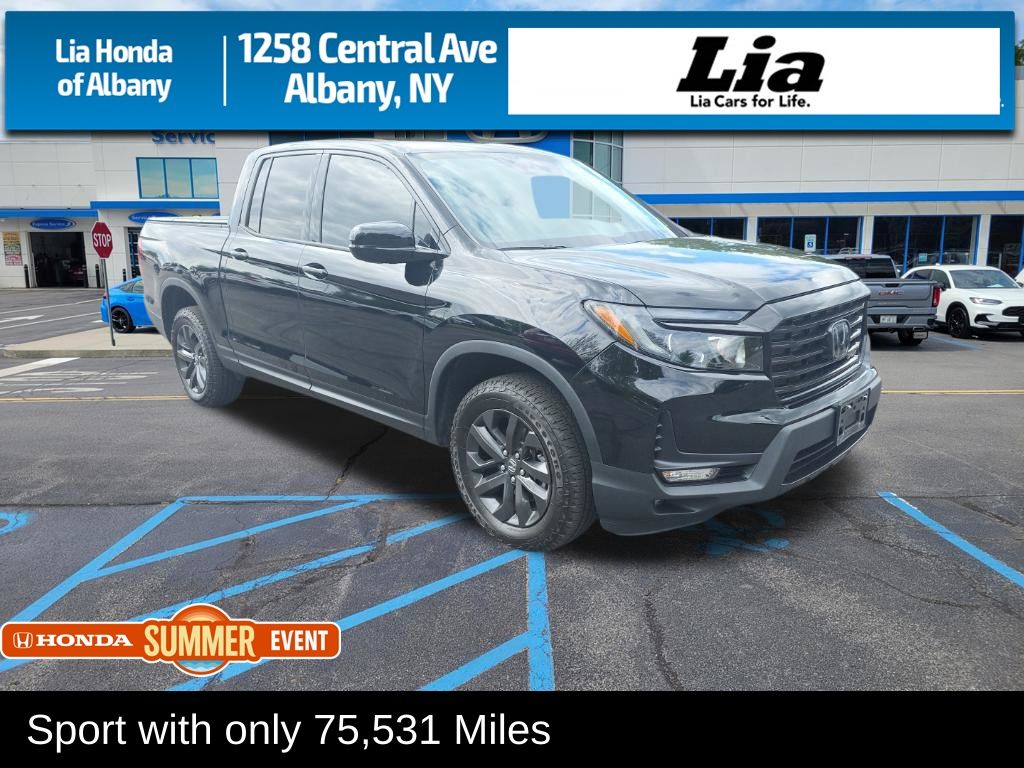 Crystal Black Pearl 2022 Honda Ridgeline Pickup Truck All-Wheel Drive 9-Speed Automatic