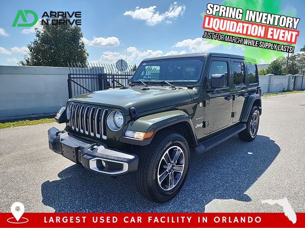 Green 2023 Jeep Wrangler Sahara 4-Door 4WD SUV / Crossover Four-Wheel Drive 8-Speed Automatic