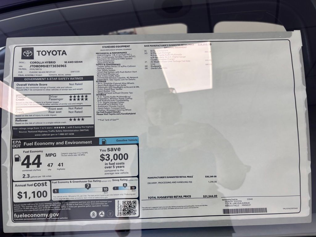 New 2026 Toyota Corolla Hybrid Sedan