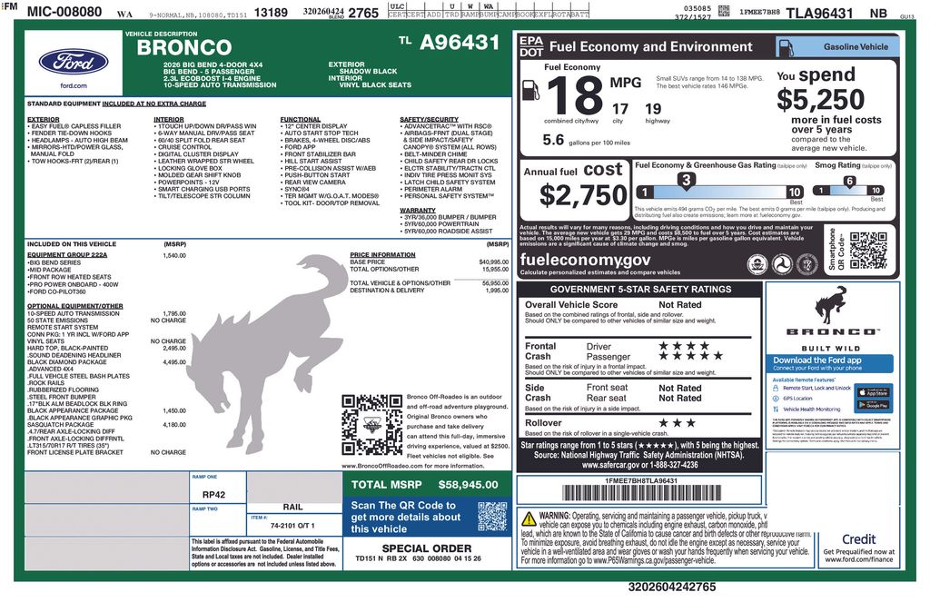 2026 Ford Bronco Big Bend