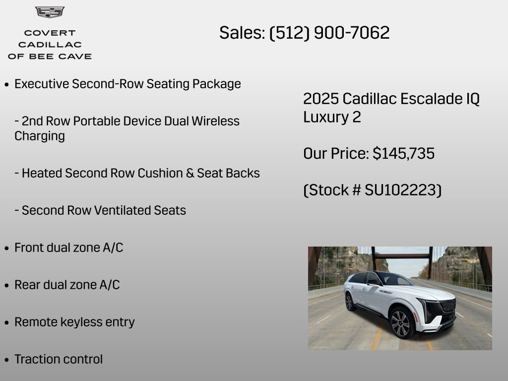 New Car 2025 Cadillac Escalade Iq  Luxury For Sale Under $150,000 In Austin, Texas
