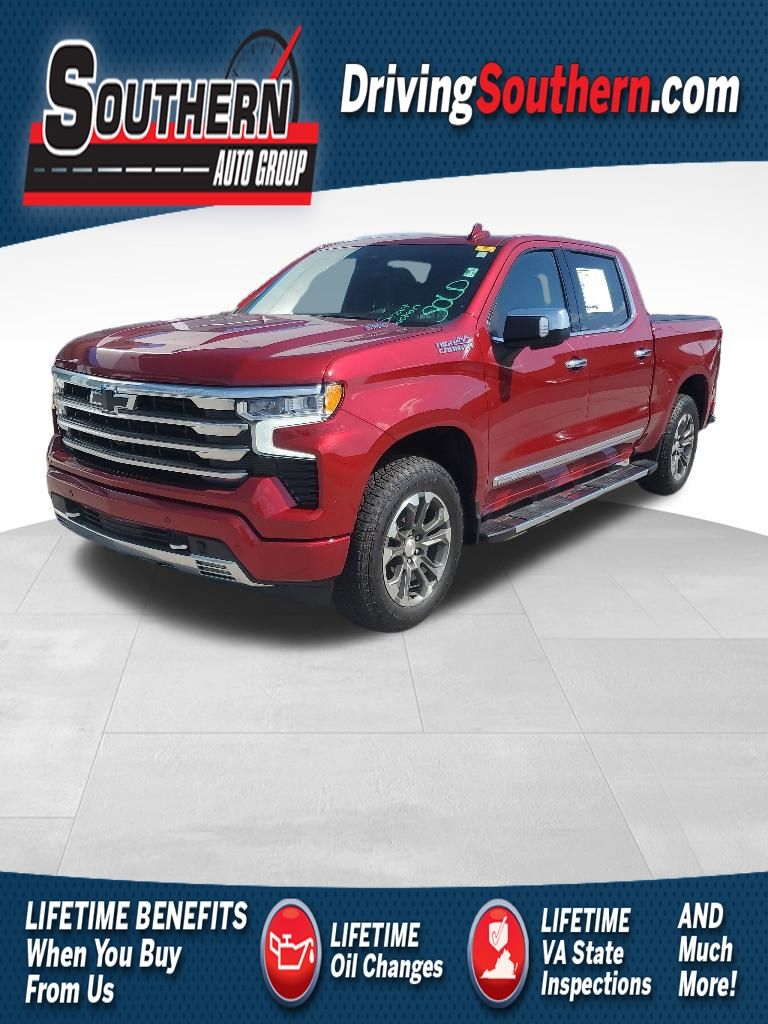 Radiant Red Tintcoat 2025 Chevrolet Silverado 1500 High Country Crew Cab 4WD Pickup Truck Four-Wheel Drive Automatic