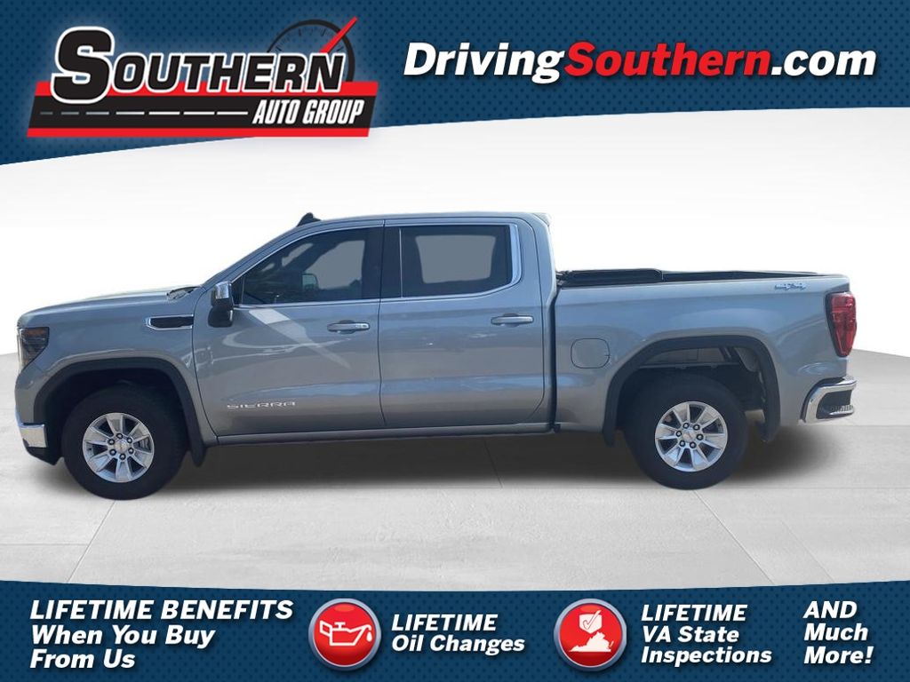 Sterling Metallic 2023 GMC Sierra 1500 SLE Crew Cab 4WD Pickup Truck Four-Wheel Drive 8-Speed Automatic