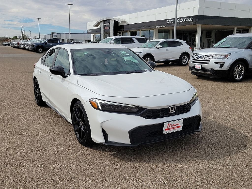 2025 Honda Civic Sport White at Brown Honda