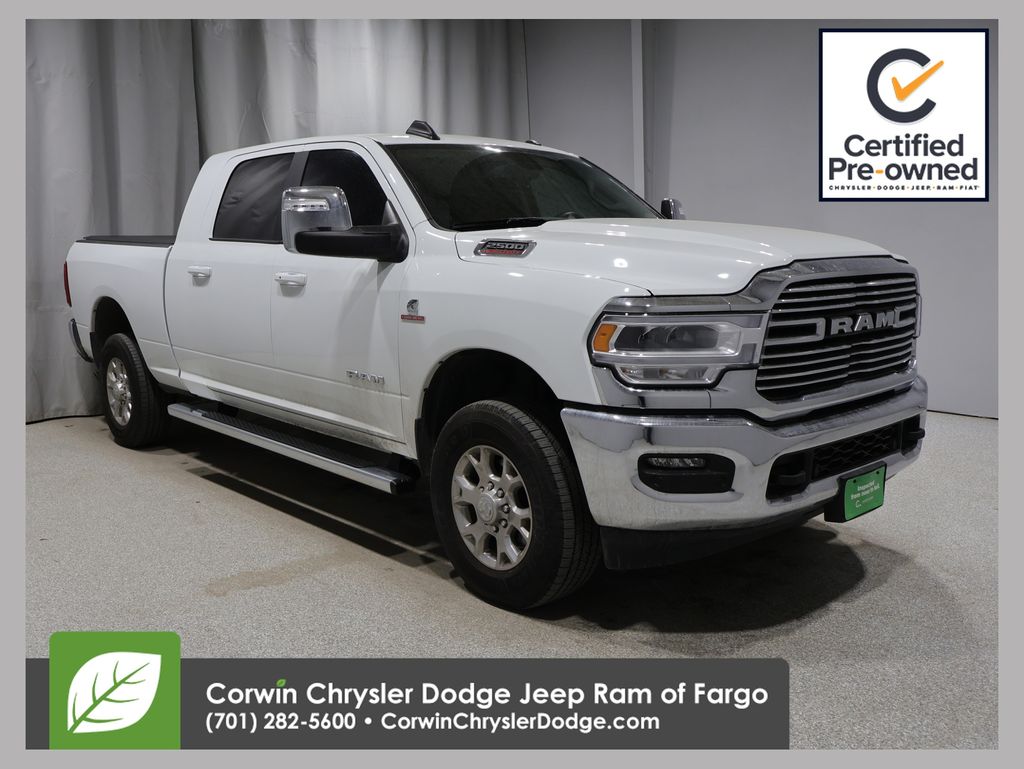 Bright White Clearcoat 2024 RAM 2500 Laramie Mega Cab 4WD Pickup Truck Four-Wheel Drive 6-Speed Automatic
