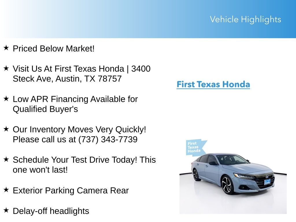 Used Car 2022 Honda Accord Hybrid  Sport For Sale Under $30,000 In Austin, Texas