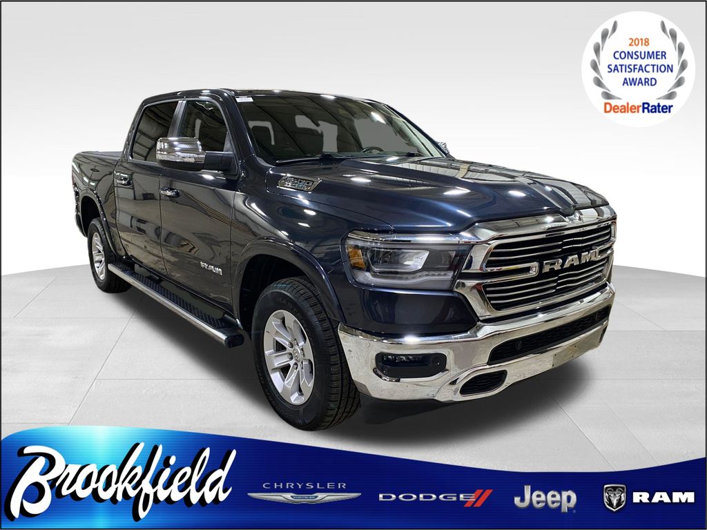 Gray (Maximum Steel Metallic Clearcoat) 2021 RAM 1500 Laramie Crew Cab 4WD Pickup Truck Four-Wheel Drive 8-Speed Automatic