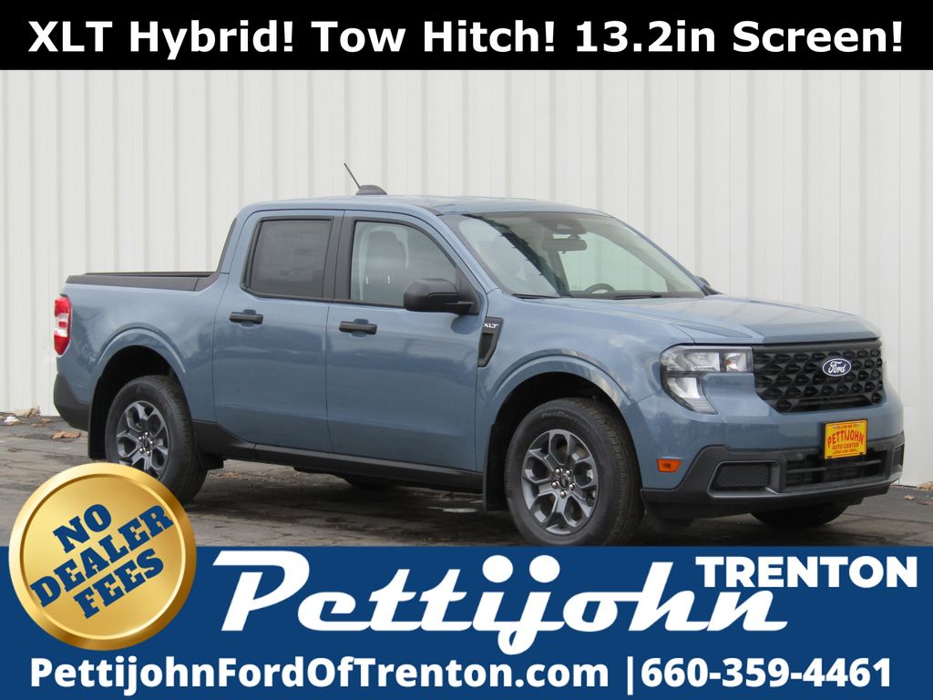 Blue (Azure Gray Metallic Tri-Coat) 2025 Ford Maverick XLT SuperCrew FWD Pickup Truck Front-Wheel Drive Continuously Variable Transmission