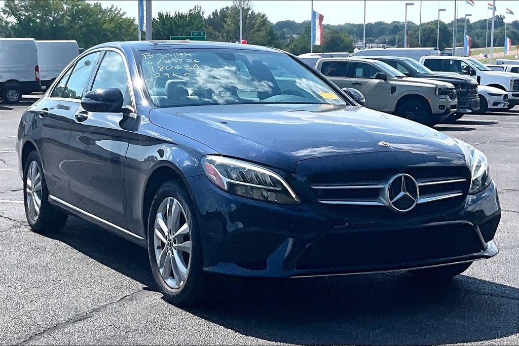 Brilliant Blue 2019 Mercedes-Benz C-Class Sedan All-Wheel Drive 9-Speed Automatic