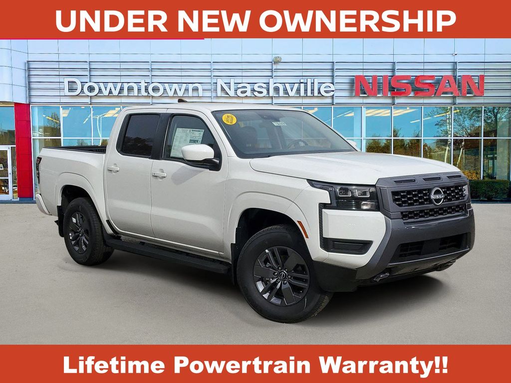 Glacier White 2026 Nissan Frontier SV Crew Cab 4WD Pickup Truck Four-Wheel Drive 9-Speed Automatic Overdrive