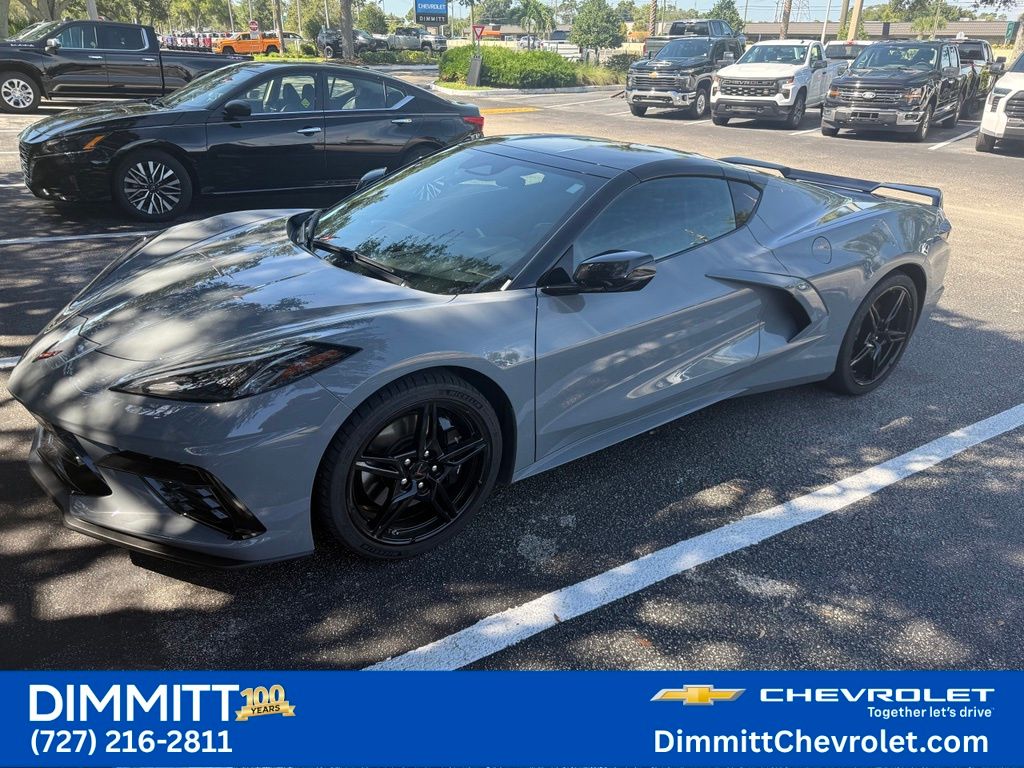 Sea Wolf Gray Tricoat 2024 Chevrolet Corvette Coupe Rear-Wheel Drive 8-Speed Dual Clutch