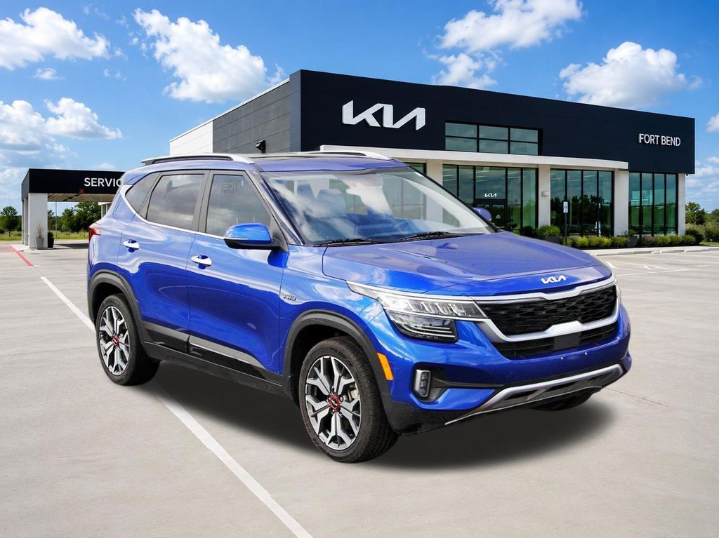 2022 Kia Seltos SX Blue at Joe Myers Mazda Kia