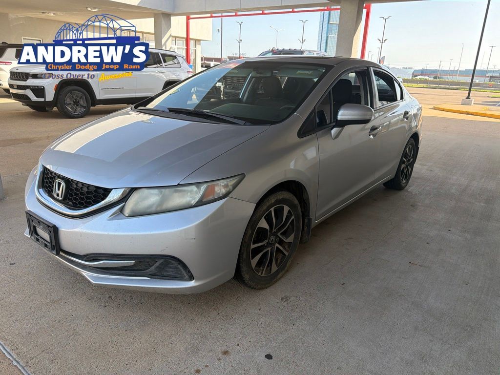 Alabaster Silver Metallic 2015 Honda Civic Sedan Front-Wheel Drive Continuously Variable Transmission