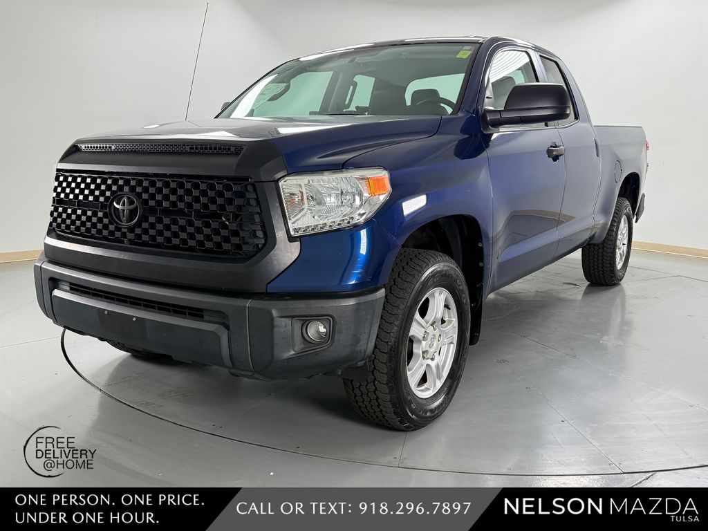 Blue Ribbon Metallic 2014 Toyota Tundra SR Double Cab 4.6L 4WD Pickup Truck Four-Wheel Drive 6-Speed Automatic Overdrive