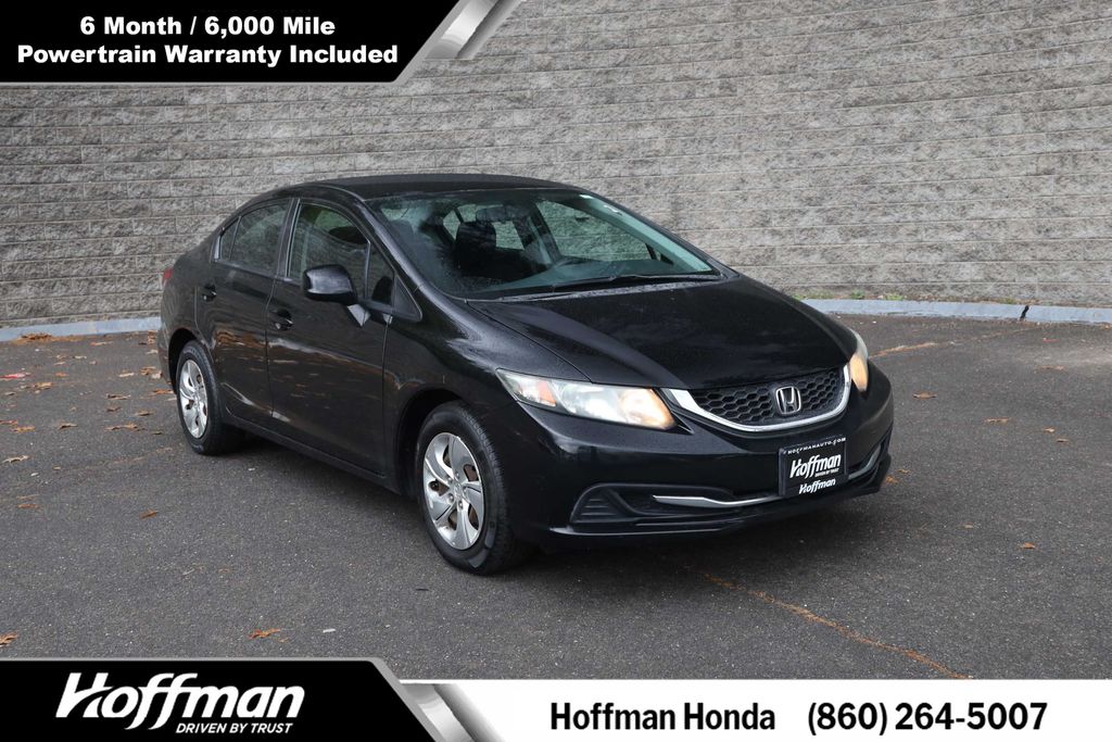 Black 2013 Honda Civic LX Sedan Front-Wheel Drive 5-Speed Automatic