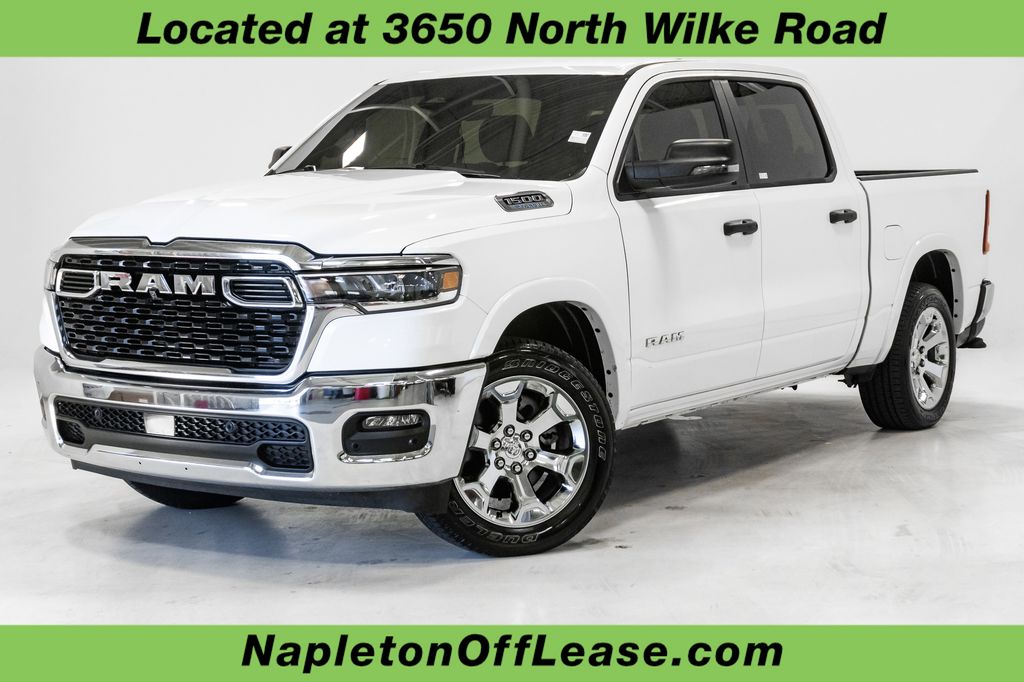 Bright White Clearcoat 2025 RAM 1500 Big Horn Crew Cab 4WD Pickup Truck Four-Wheel Drive 8-Speed Automatic
