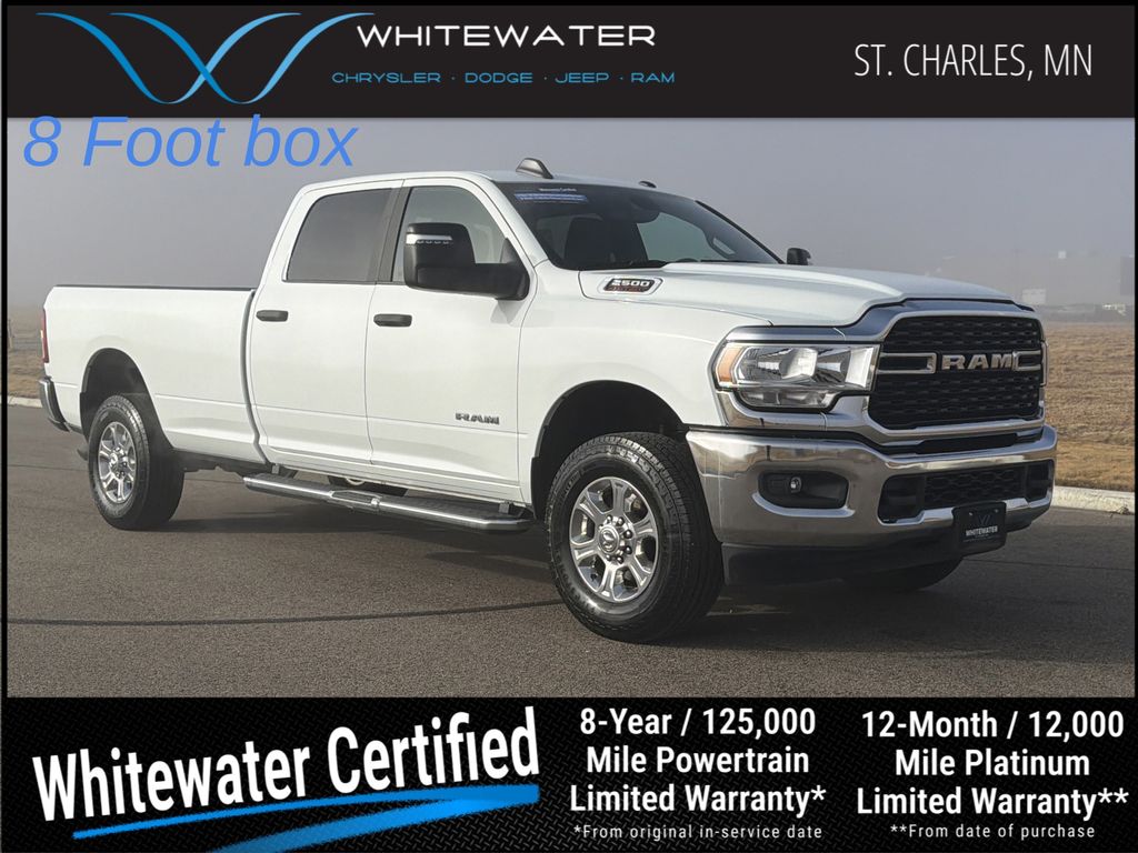 Bright White Clearcoat 2024 RAM 2500 Big Horn Crew Cab LB 4WD Pickup Truck Four-Wheel Drive 8-Speed Automatic