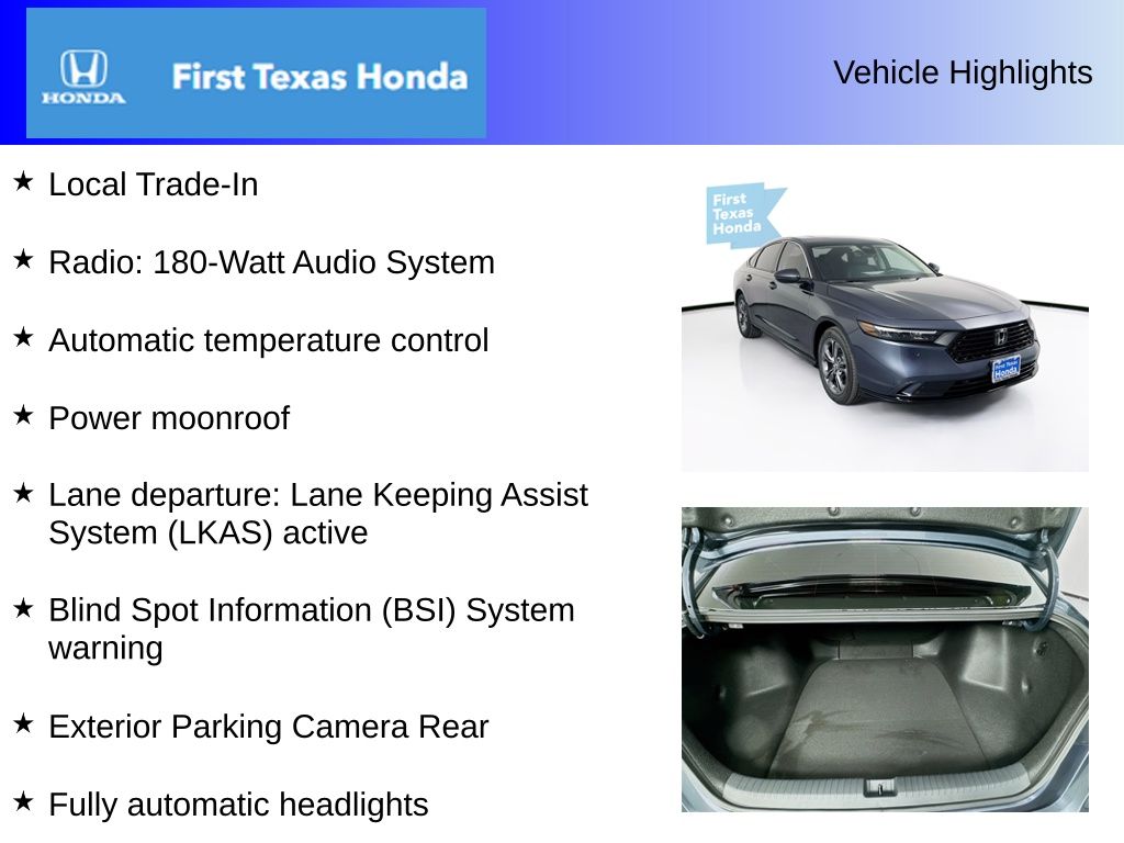 Used Car 2025 Honda Accord Hybrid  Ex-l For Sale Under $35,000 In Austin, Texas