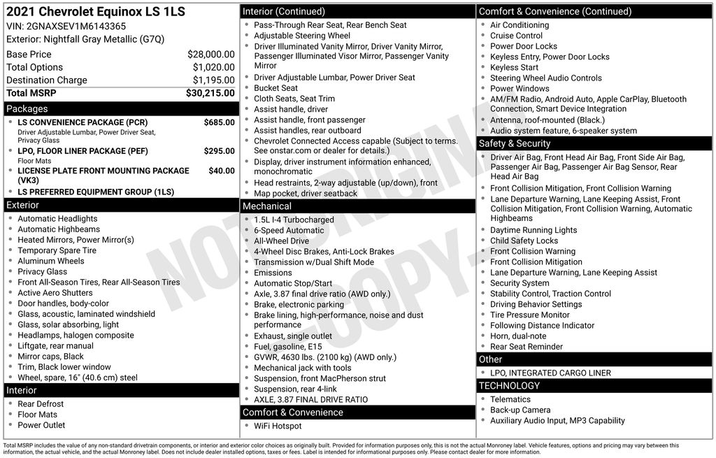 2021 Chevrolet Equinox LS Gray at Carlisle Cadillac Buick GMC