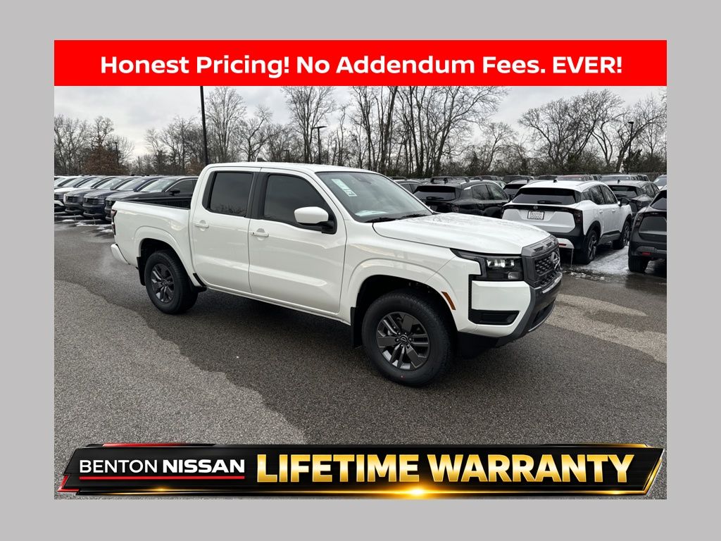 Glacier White 2026 Nissan Frontier Pickup Truck Four-Wheel Drive 9-Speed Automatic Overdrive