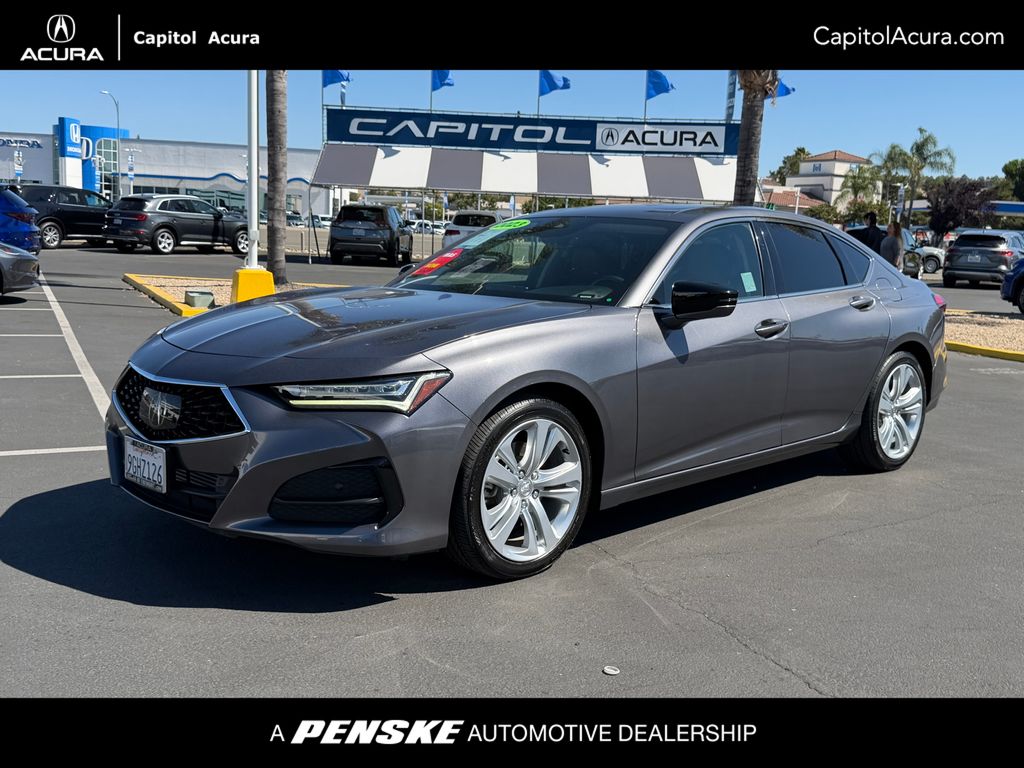 Gray (Modern Steel Metallic) 2023 Acura TLX Sedan Front-Wheel Drive Automatic