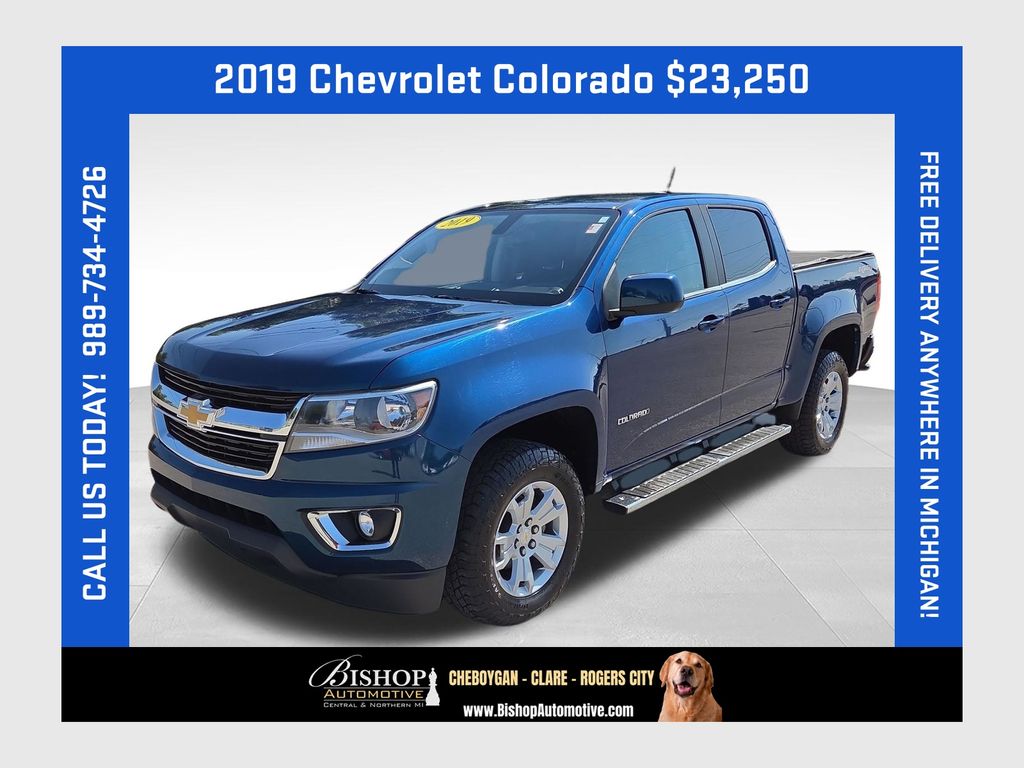 Pacific Blue Metallic 2019 Chevrolet Colorado Pickup Truck Four-Wheel Drive 8-Speed Automatic