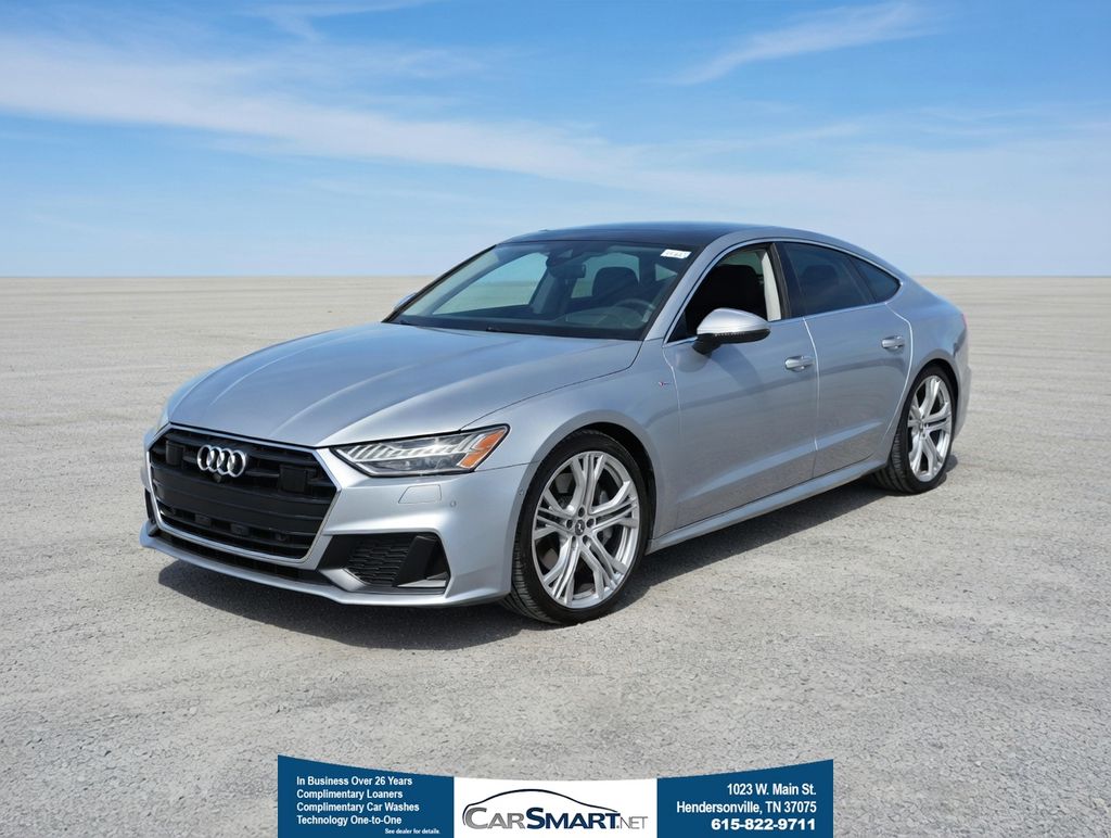 Silver Metallic 2019 Audi A7 quattro Prestige 55 TFSI Sedan All-Wheel Drive 7-Speed Automatic