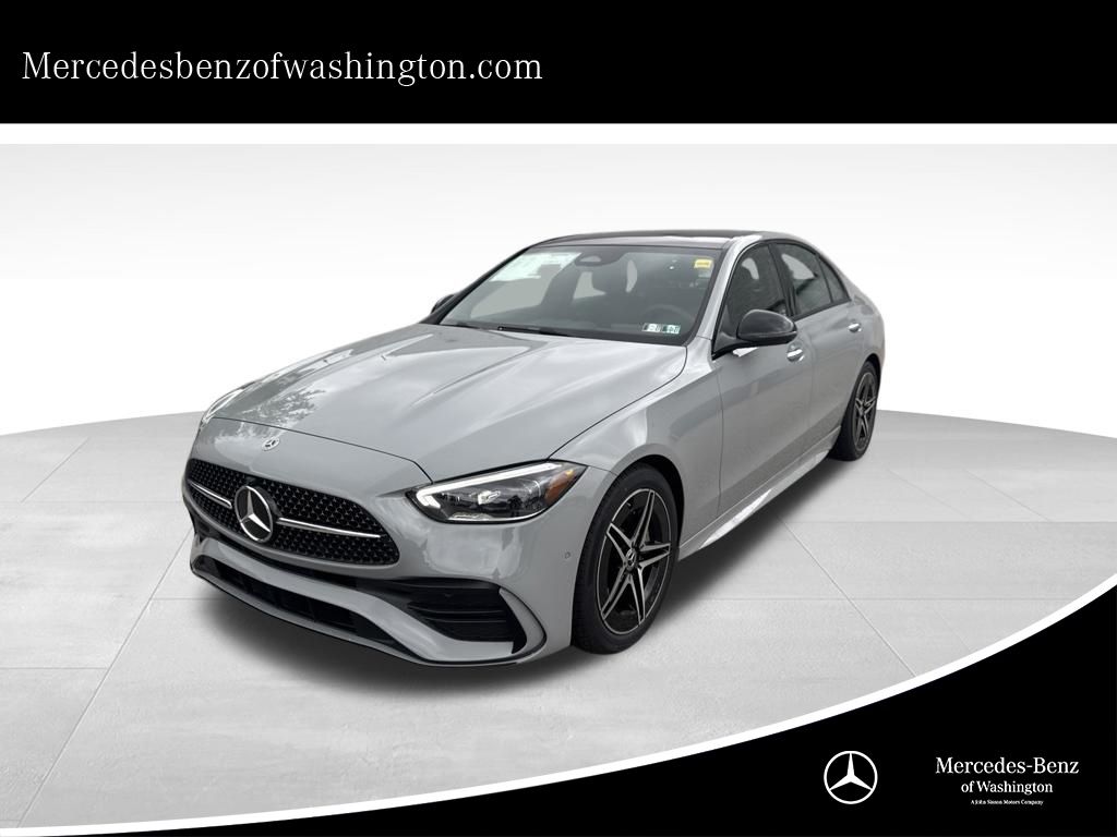 Gray (MANUFAKTUR Alpine Grey) 2026 Mercedes-Benz C-Class Sedan All-Wheel Drive 9-Speed Automatic