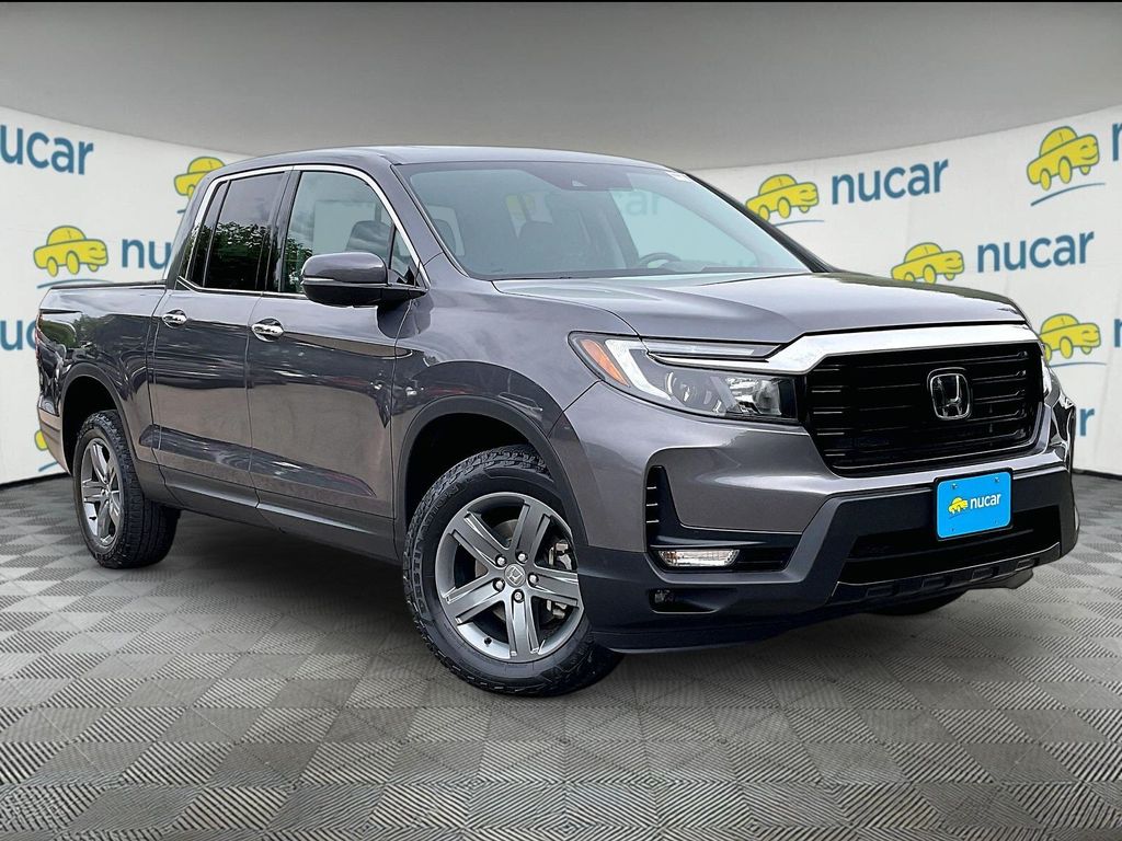Gray 2023 Honda Ridgeline RTL-E AWD Pickup Truck All-Wheel Drive 9-Speed Automatic
