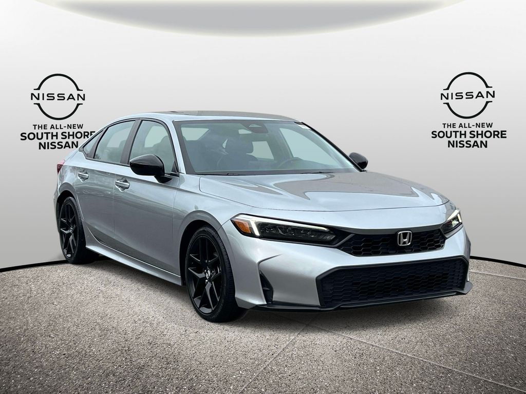 Gray 2025 Honda Civic Sport FWD Sedan Front-Wheel Drive Continuously Variable Transmission