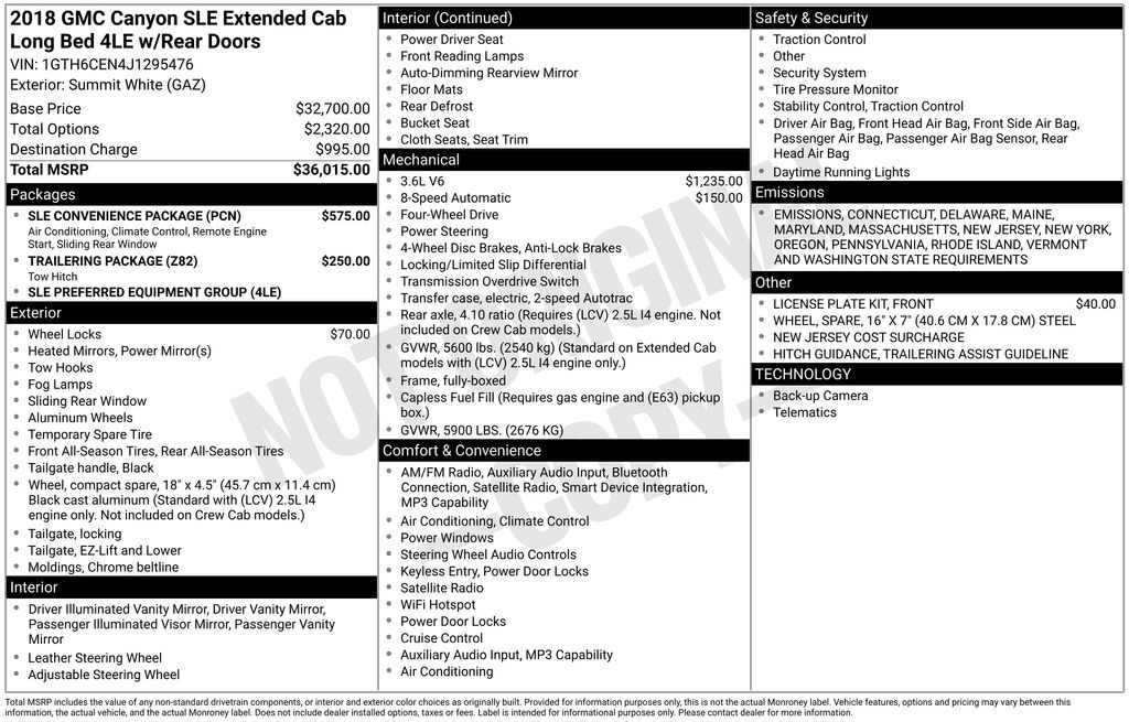 used 2018 GMC Canyon car, priced at $18,000