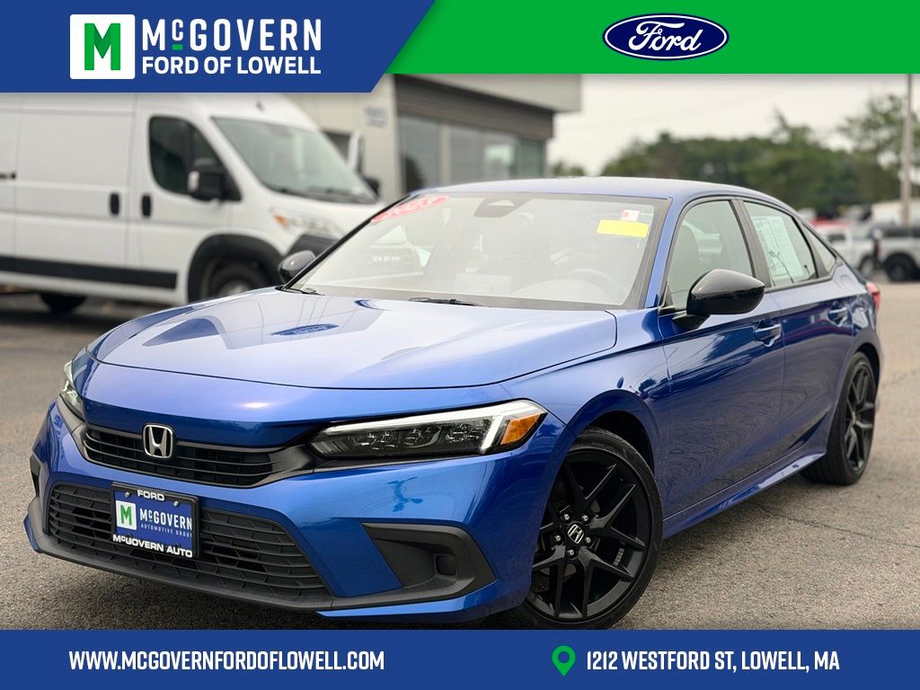 Boost Blue Pearl 2023 Honda Civic Sedan Front-Wheel Drive Continuously Variable Transmission