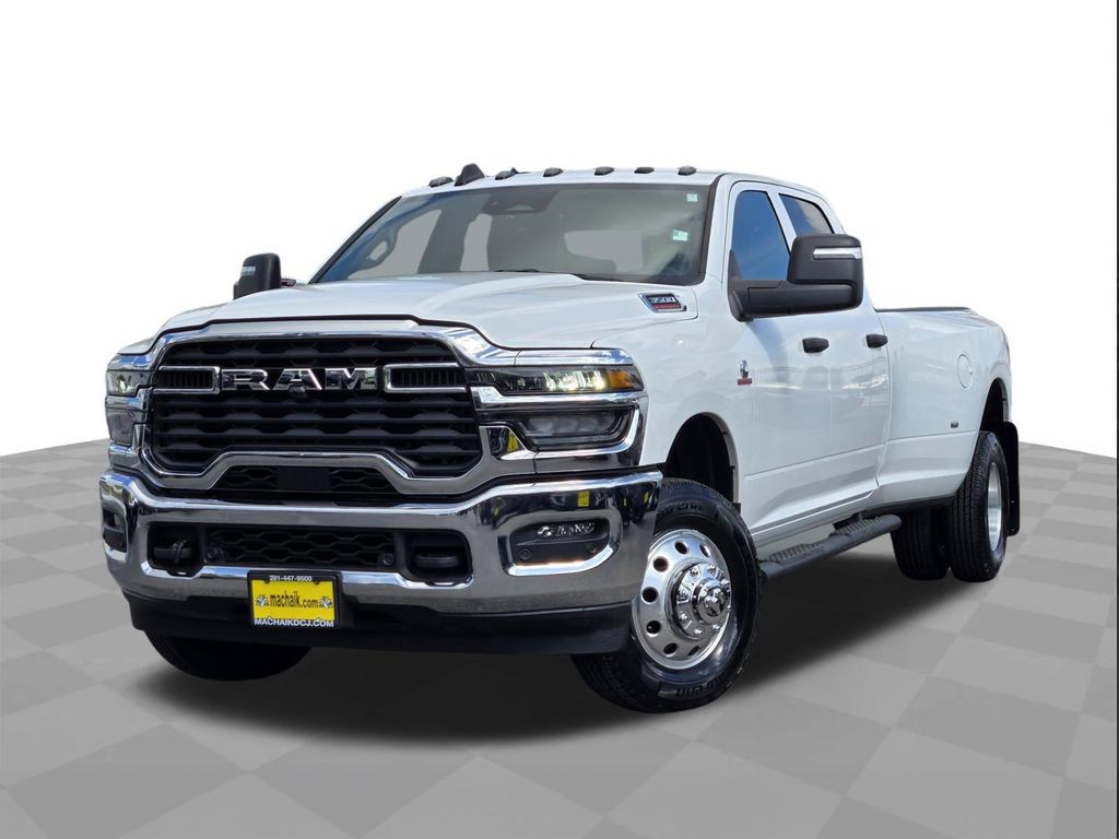 Bright White Clearcoat 2025 RAM 3500 Tradesman Crew Cab LB DRW 4WD Pickup Truck Four-Wheel Drive 8-Speed Automatic