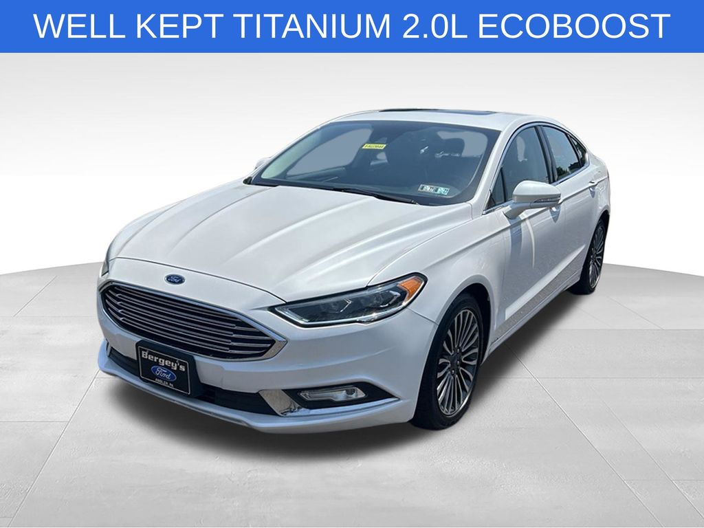 White Platinum Clearcoat Metallic 2017 Ford Fusion Sedan All-Wheel Drive 6-Speed Automatic