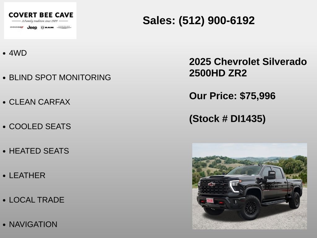 Used Car 2025 Chevrolet Silverado 2500hd  Zr2 For Sale Under $80,000 In Austin, Texas