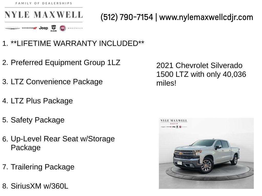 Used Car 2021 Chevrolet Silverado 1500  Ltz For Sale Under $40,000 In Austin, Texas