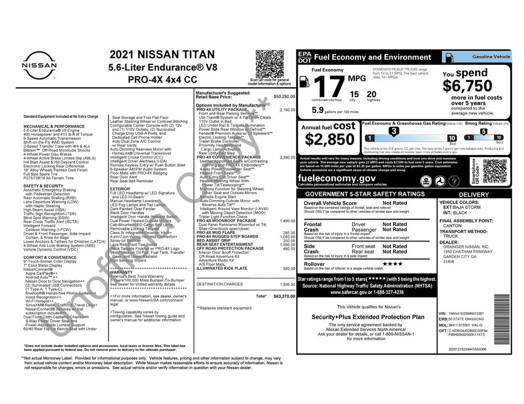 Used Car 2021 Nissan Titan  Pro-4x For Sale Under $40,000 In Austin, Texas