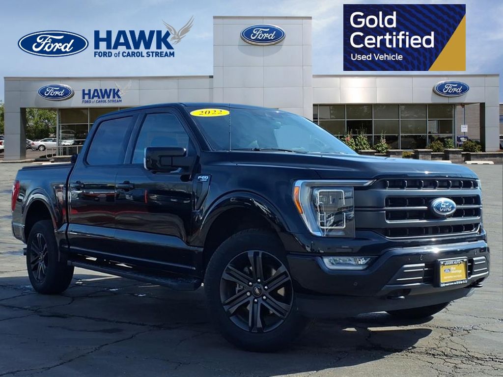 Black Metallic 2022 Ford F-150 Lariat SuperCrew 4WD Pickup Truck Four-Wheel Drive Automatic