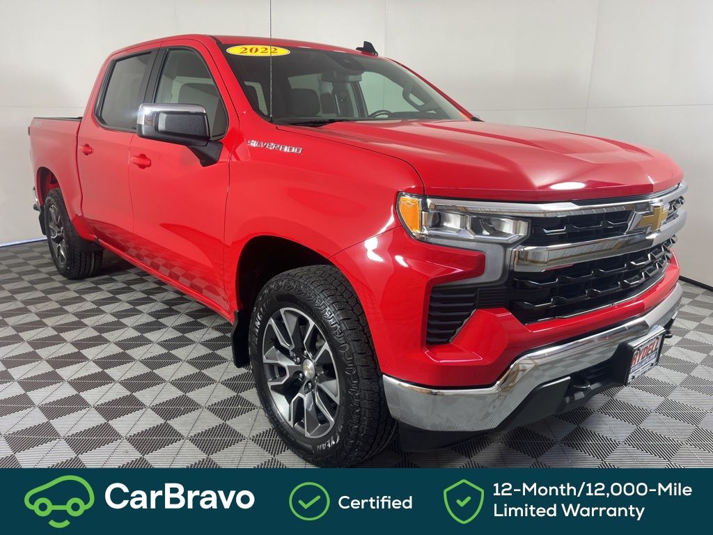Red Hot 2022 Chevrolet Silverado 1500 LT Crew Cab 4WD Pickup Truck Four-Wheel Drive 8-Speed Automatic