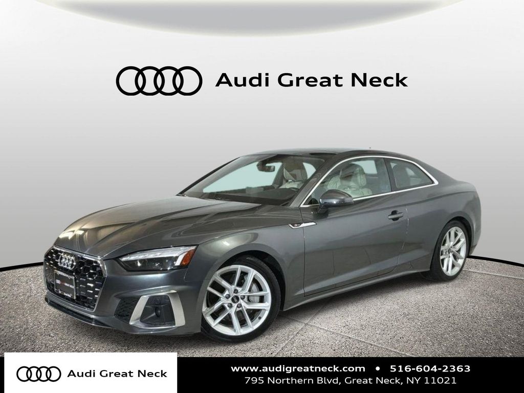 Daytona Gray Pearl 2023 Audi A5 quattro Premium S Line 45 TFSI Coupe AWD Coupe All-Wheel Drive 7-Speed Automatic