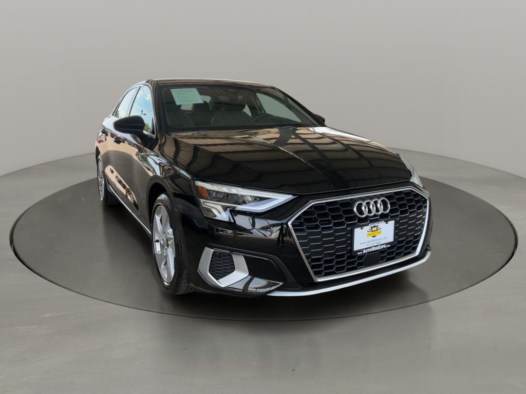 Mythos Black Metallic 2023 Audi A3 Sedan Front-Wheel Drive 7-Speed Automatic