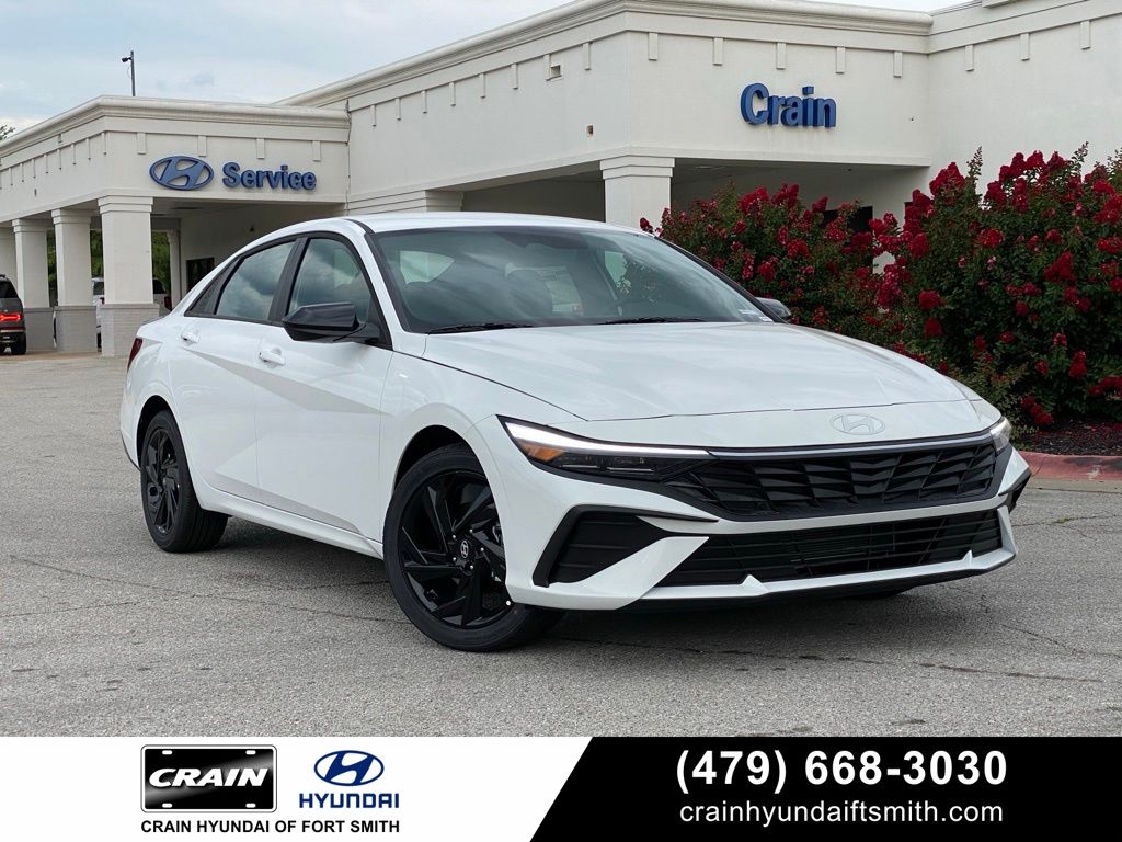 White 2026 Hyundai Elantra Sedan Front-Wheel Drive Continuously Variable Transmission