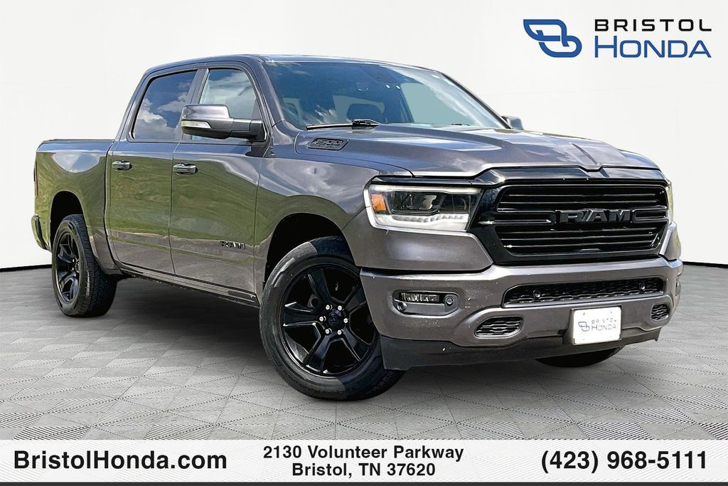Gray (Granite Crystal Metallic Clearcoat) 2020 RAM 1500 Big Horn Crew Cab 4WD Pickup Truck Four-Wheel Drive 8-Speed Automatic