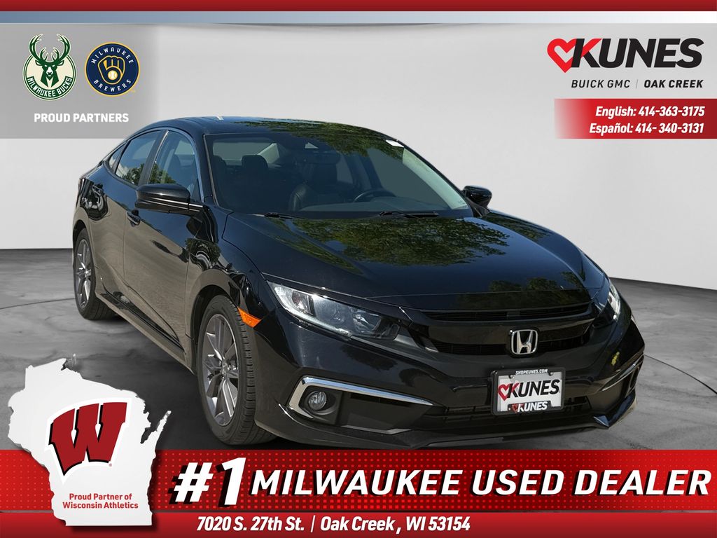 Crystal Black Pearl 2020 Honda Civic Sedan Front-Wheel Drive Continuously Variable Transmission