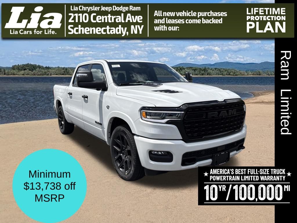 Ivory White Tri-Coat Pearlcoat 2026 RAM 1500 Pickup Truck Four-Wheel Drive 8-Speed Automatic