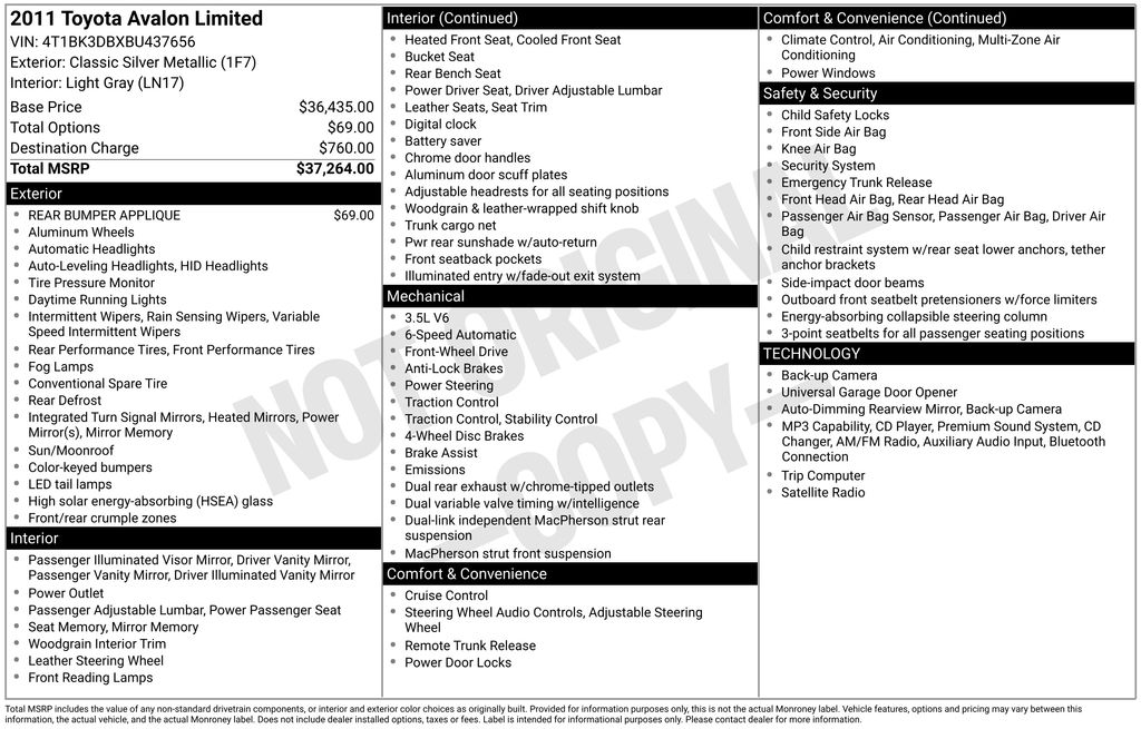 Thumbnail: 2011 Toyota Avalon - 7