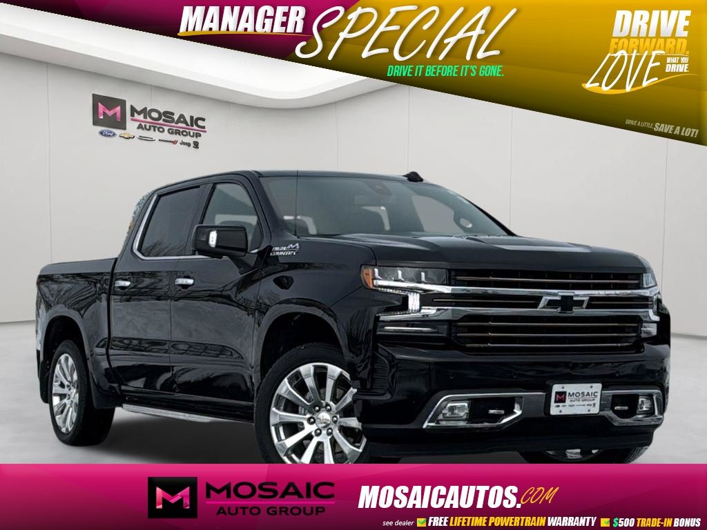 Black 2022 Chevrolet Silverado 1500 High Country Crew Cab 4WD Pickup Truck Four-Wheel Drive Automatic