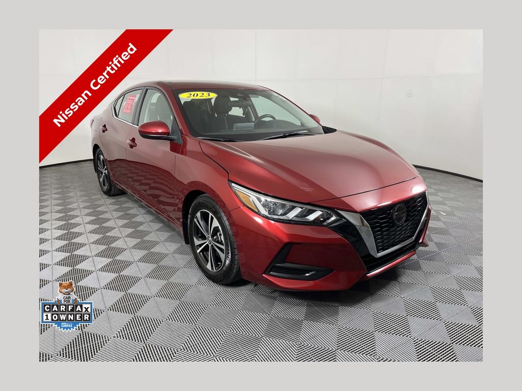 Red (Scarlet) 2023 Nissan Sentra Sedan Front-Wheel Drive Continuously Variable Transmission